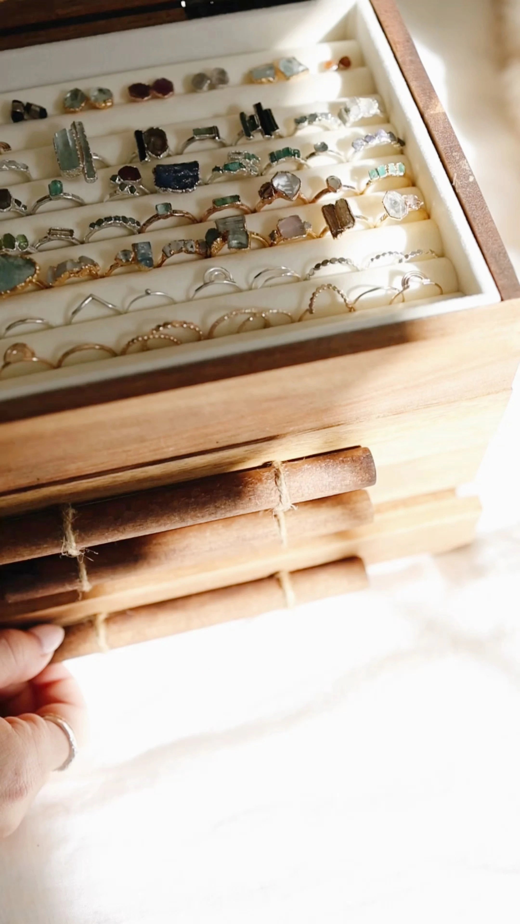 Jewelry Box – Handcrafted Acacia Wood With Multi-Level Storage