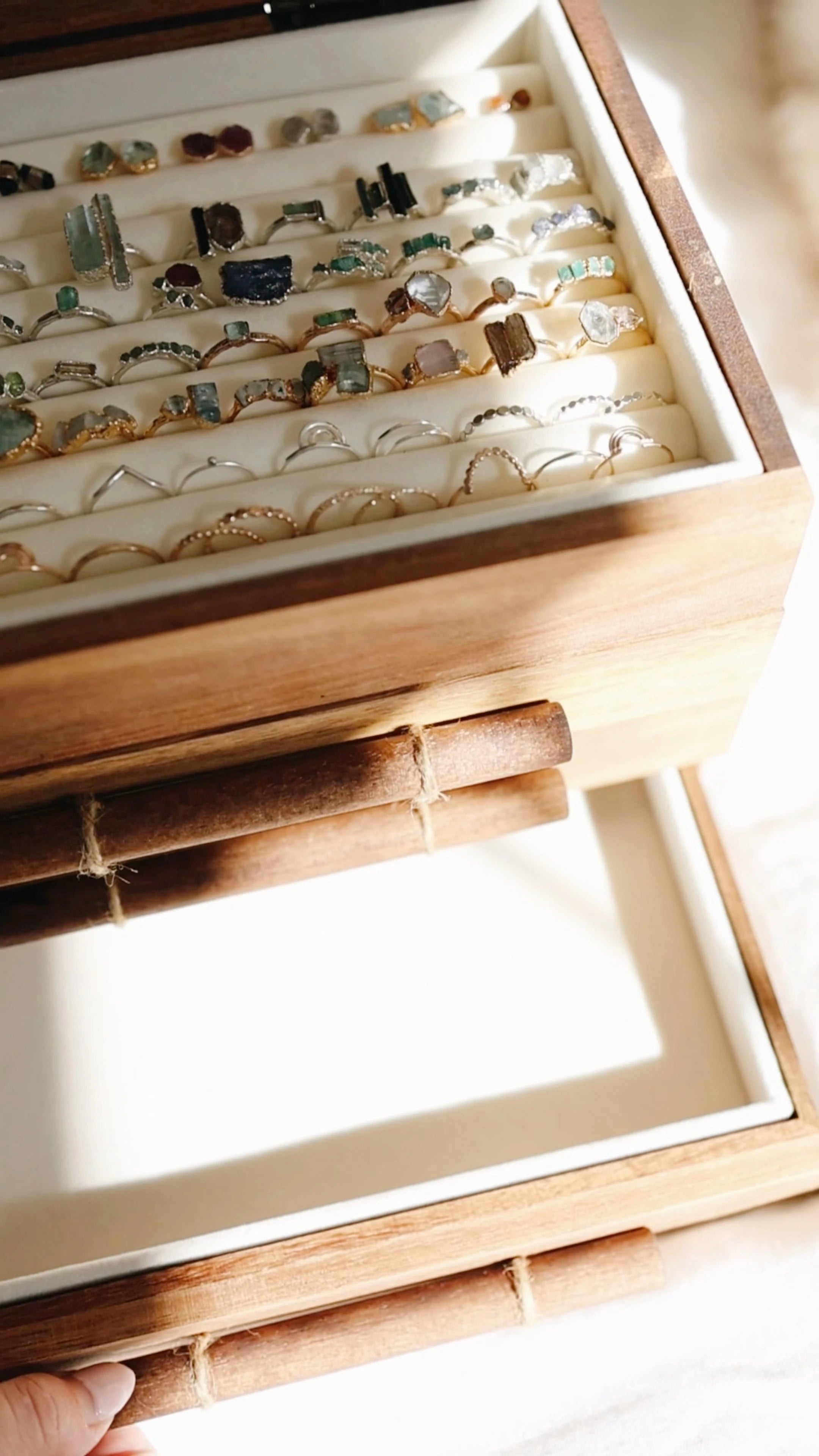 Jewelry Box – Handcrafted Acacia Wood With Multi-Level Storage