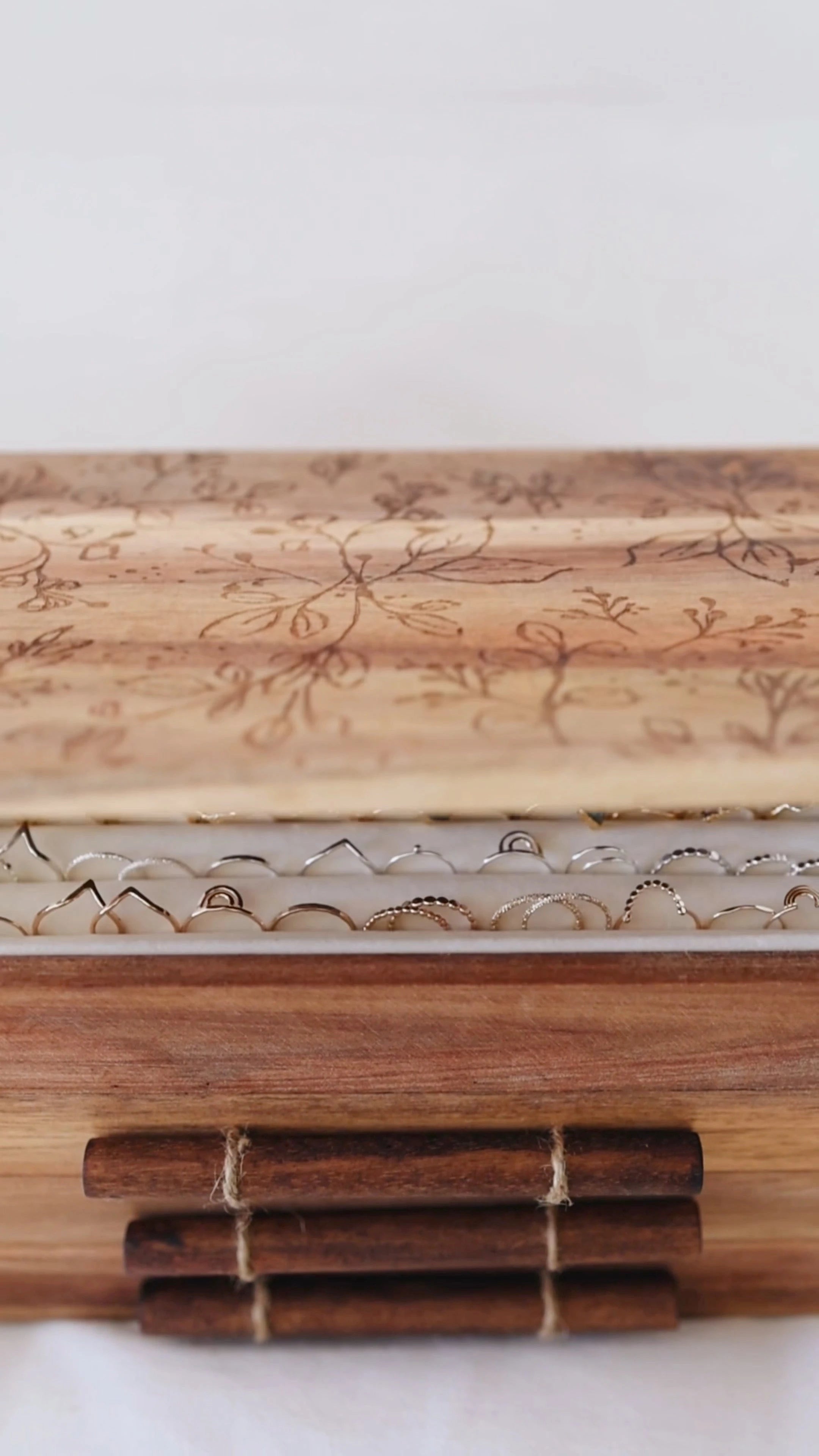 Jewelry Box – Handcrafted Acacia Wood With Multi-Level Storage
