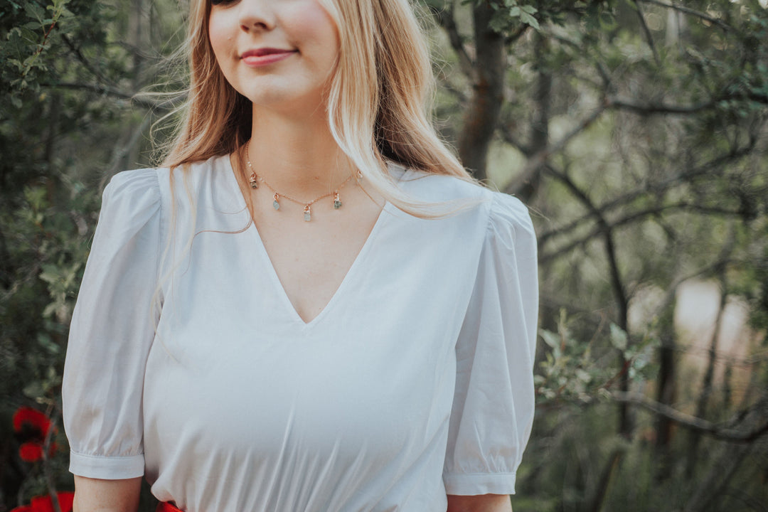 March Raindrops Necklace · Aquamarine · Necklaces ·  Little Sycamore