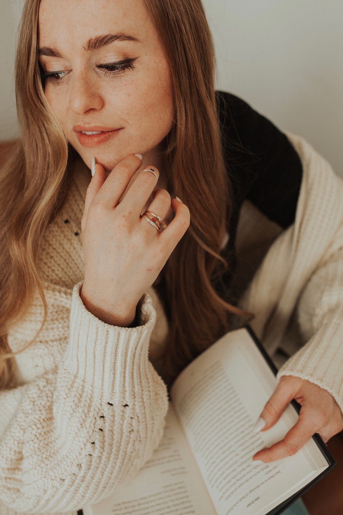 Mini March Stackable Ring - Light Aquamarine Birthstone – Little Sycamore