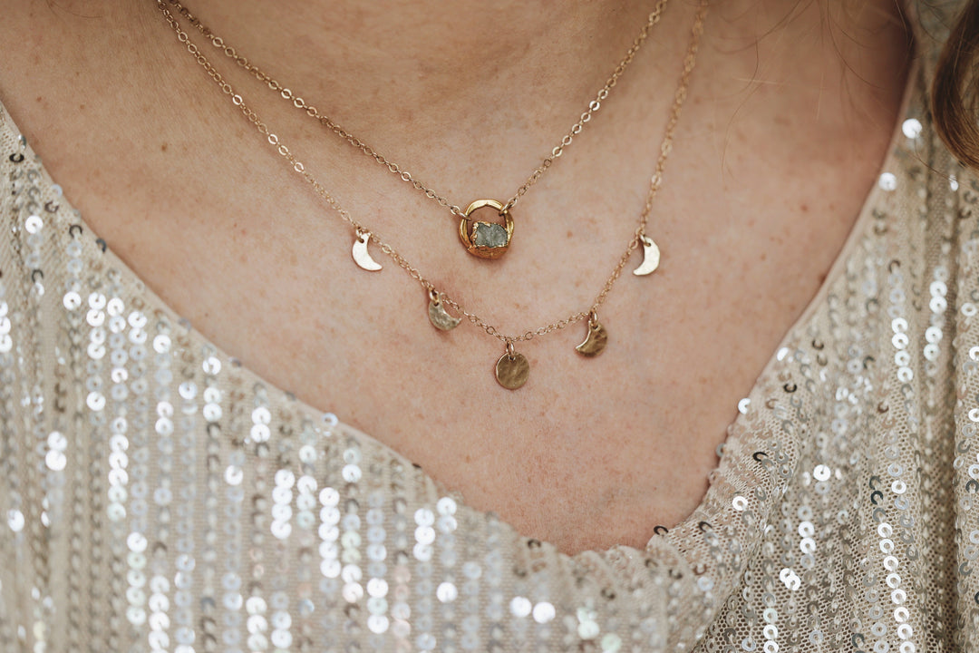 Necklace Moon Phase Charms Polymer Clay Moon Phase Necklace, Moon