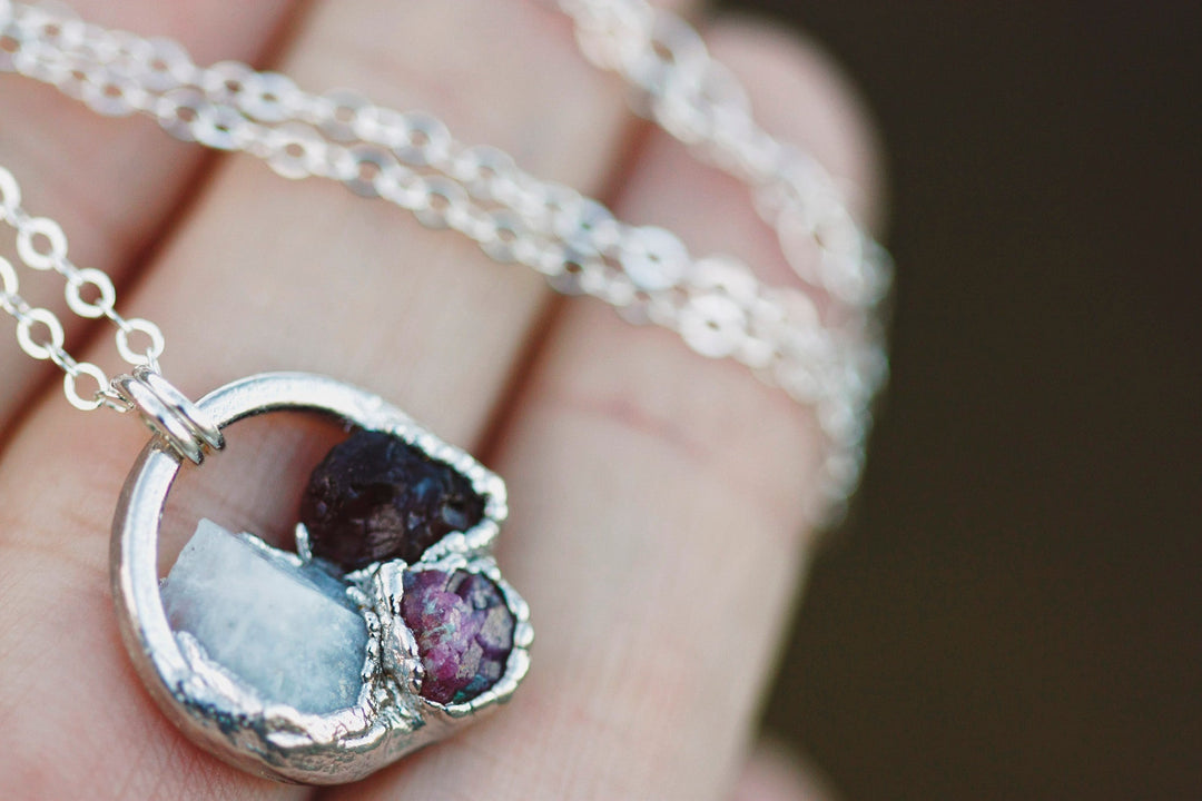 Mothers Circle Necklace · Customizable · Custom Birthstone Pieces ·  Little Sycamore