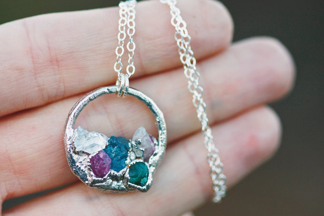 Mothers Circle Necklace · Customizable · Custom Birthstone Pieces ·  Little Sycamore