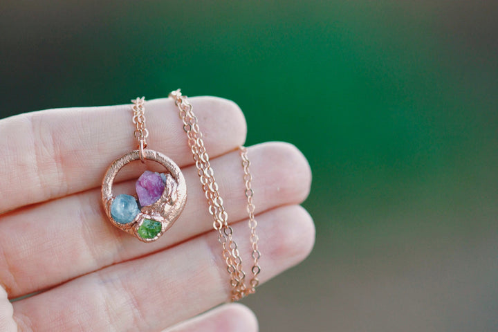 Mothers Circle Necklace · Customizable · Custom Birthstone Pieces ·  Little Sycamore