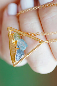 Mothers Triangle Necklace · Customizable · Custom Birthstone Pieces ·  Little Sycamore