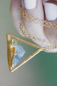 Mothers Triangle Necklace · Customizable · Custom Birthstone Pieces ·  Little Sycamore