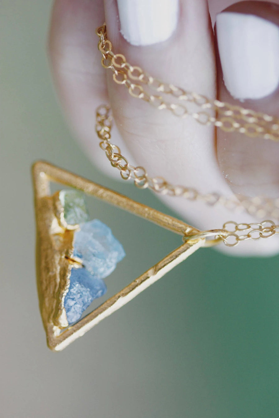 Mothers Triangle Necklace · Customizable · Custom Birthstone Pieces ·  Little Sycamore