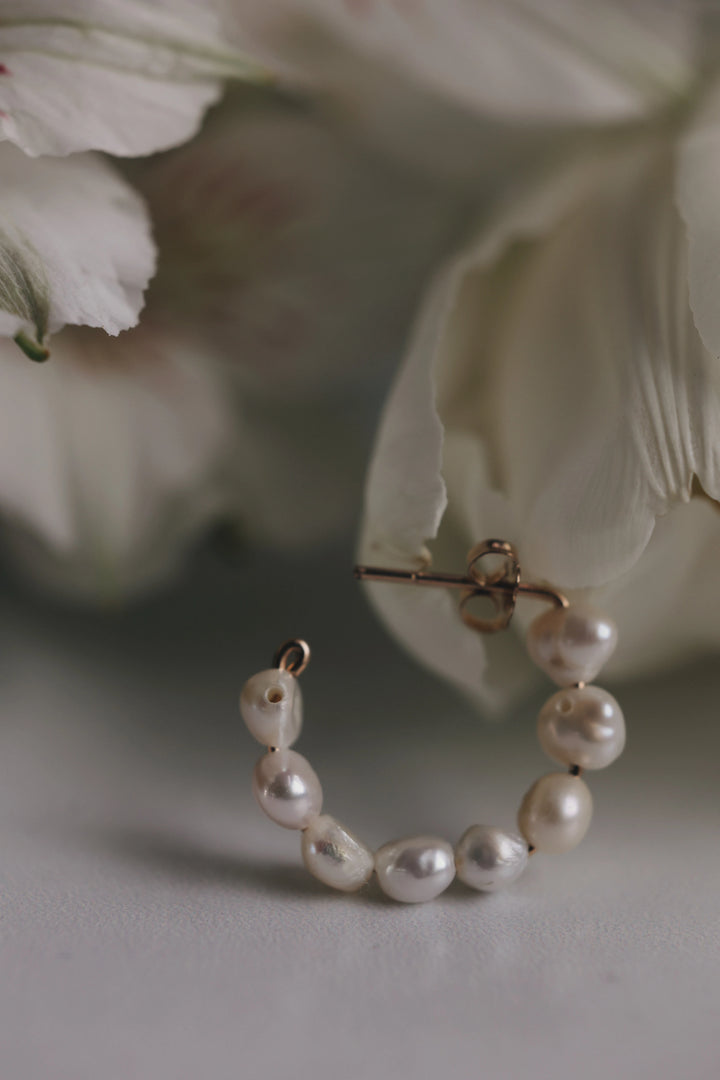 Natural Pearl Hoop Earrings · Earrings ·  Little Sycamore