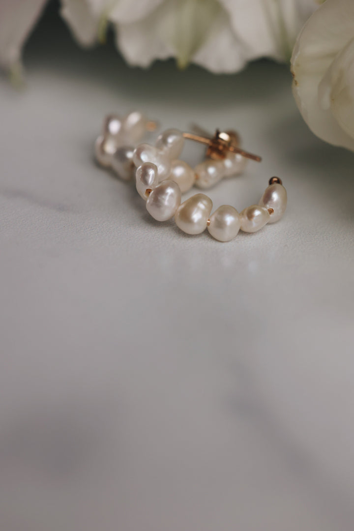 Natural Pearl Hoop Earrings · Earrings ·  Little Sycamore