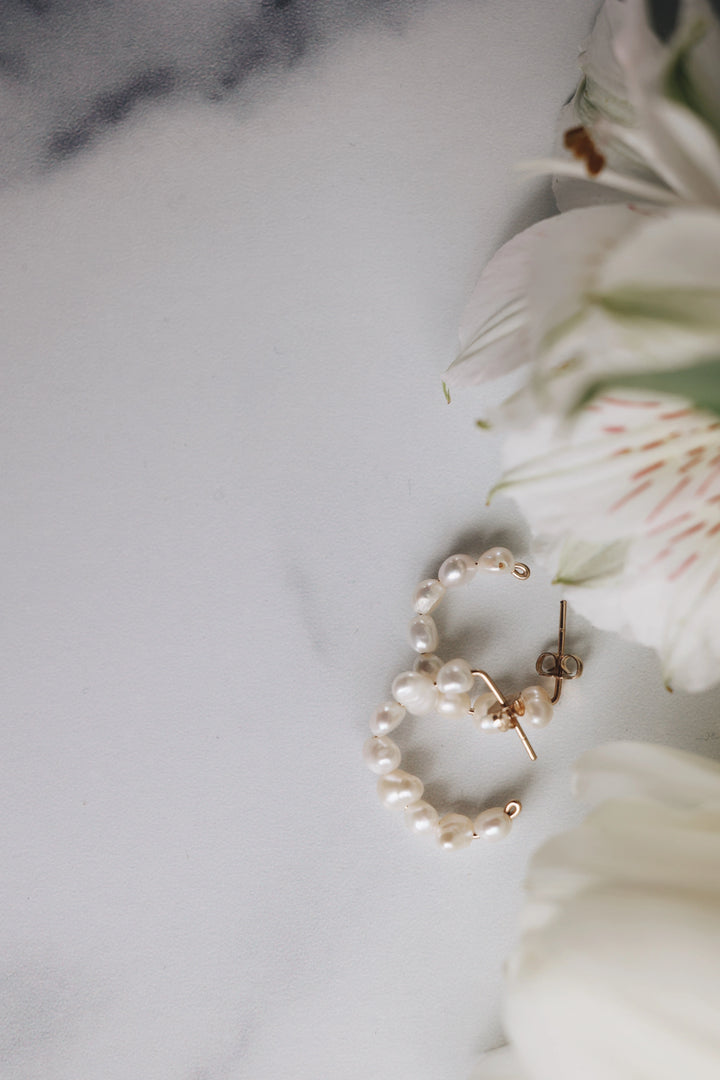 Natural Pearl Hoop Earrings · Earrings ·  Little Sycamore