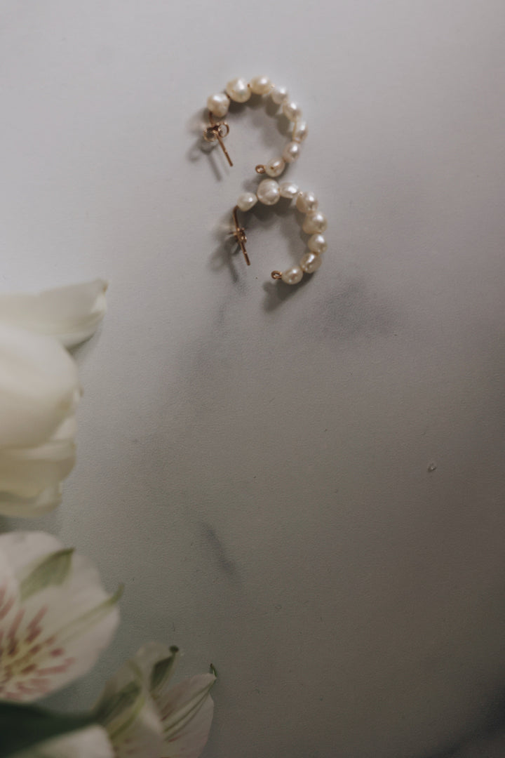 Natural Pearl Hoop Earrings · Earrings ·  Little Sycamore