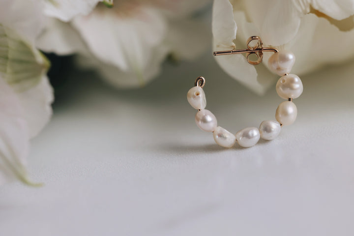 Natural Pearl Hoop Earrings · Earrings ·  Little Sycamore