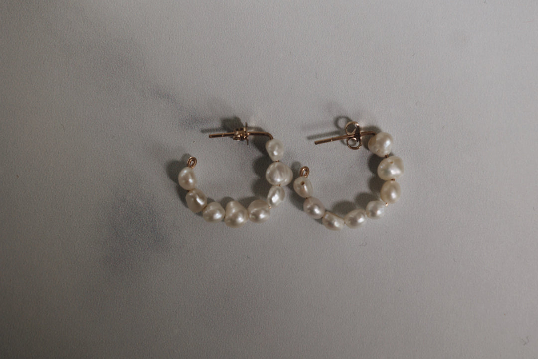 Natural Pearl Hoop Earrings · Earrings ·  Little Sycamore