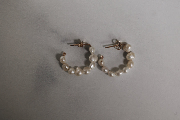 Natural Pearl Hoop Earrings · Earrings ·  Little Sycamore