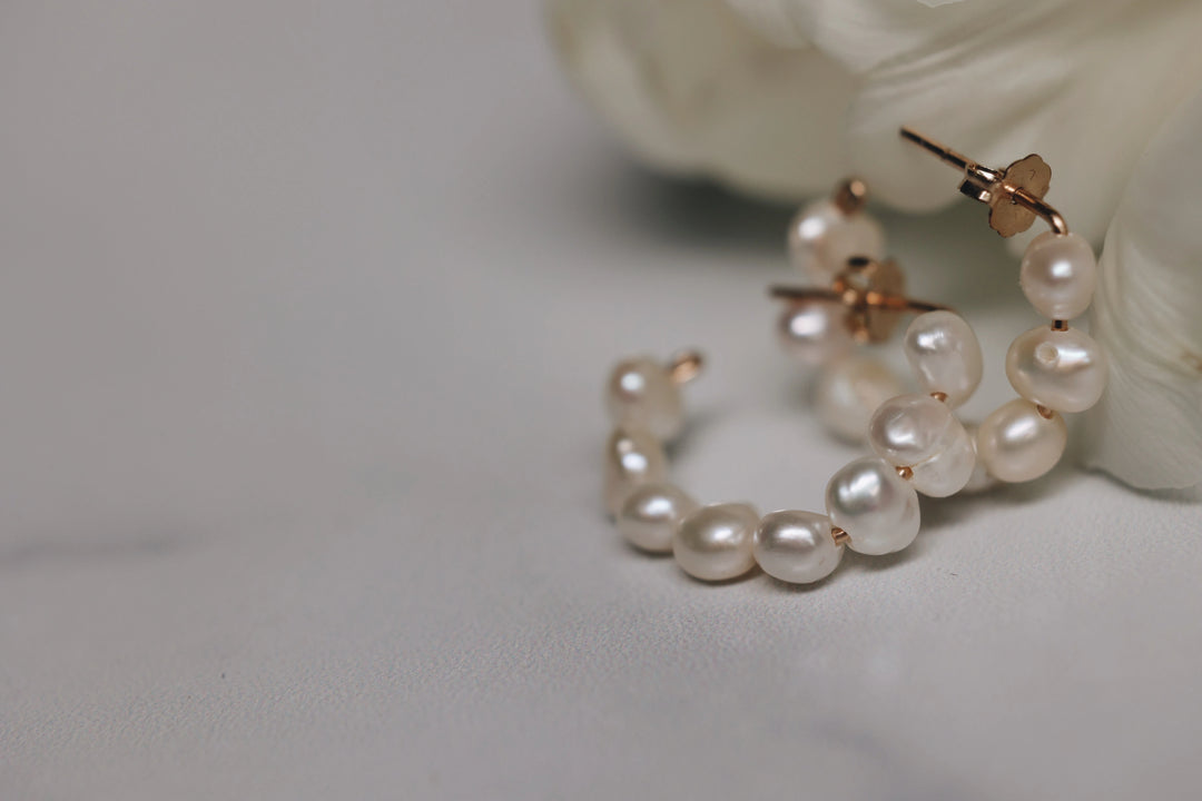 Natural Pearl Hoop Earrings · Earrings ·  Little Sycamore