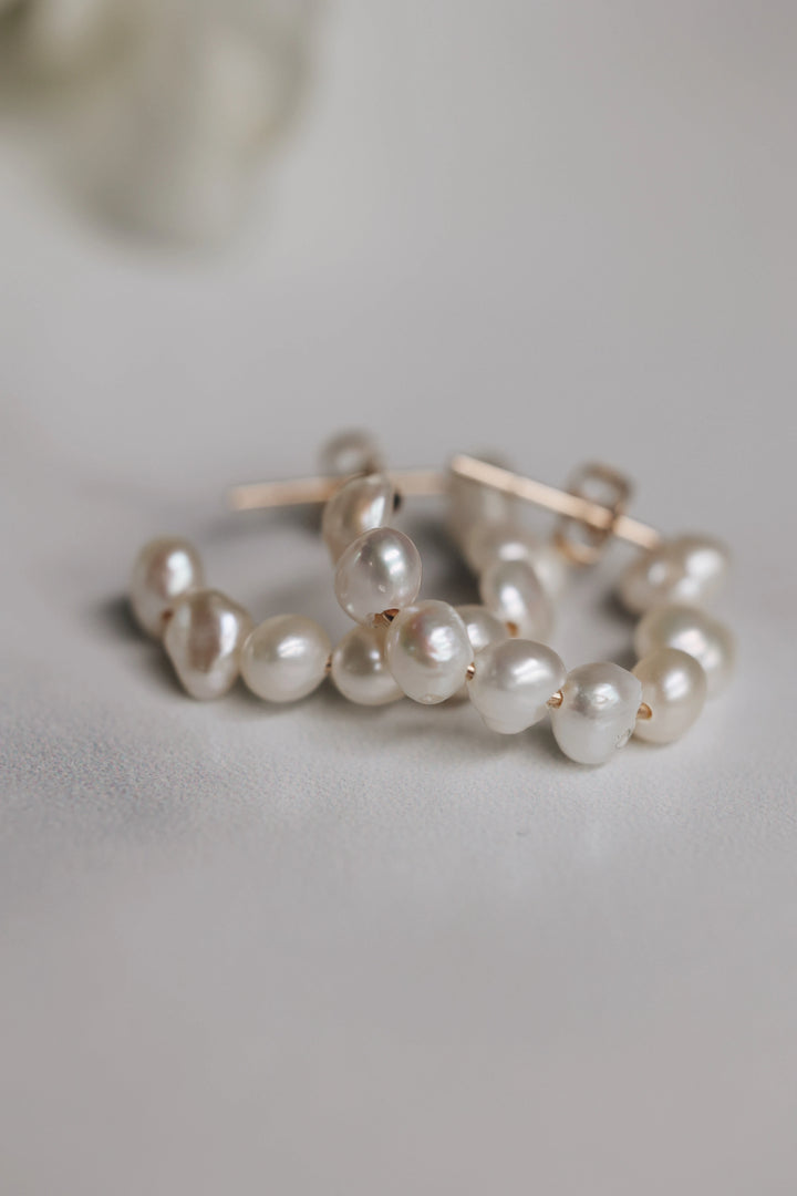 Natural Pearl Hoop Earrings · Earrings ·  Little Sycamore