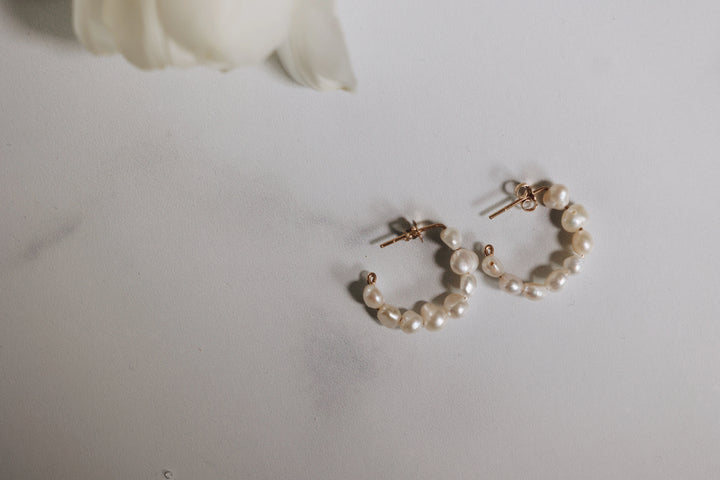 Natural Pearl Hoop Earrings · Earrings ·  Little Sycamore