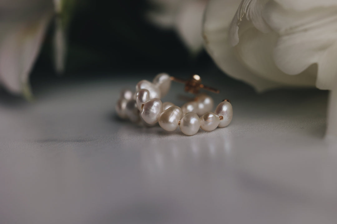 Natural Pearl Hoop Earrings · Earrings ·  Little Sycamore