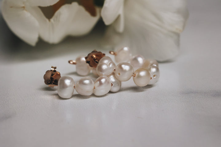 Natural Pearl Hoop Earrings · Earrings ·  Little Sycamore