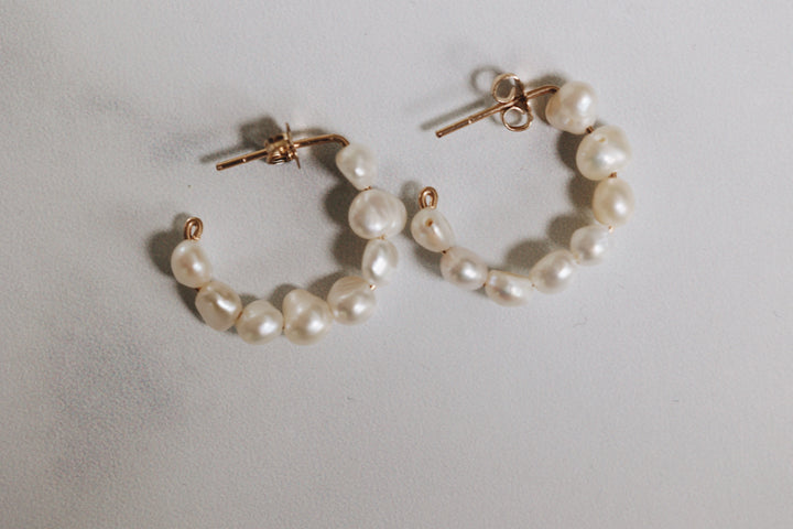 Natural Pearl Hoop Earrings · Earrings ·  Little Sycamore