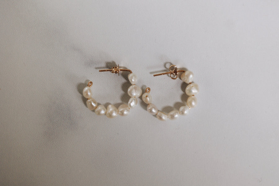 Natural Pearl Hoop Earrings · Earrings ·  Little Sycamore