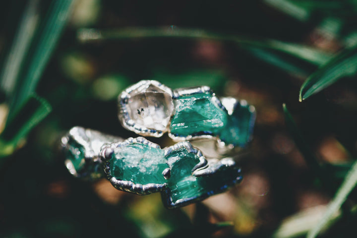 New Beginnings · Emerald and Quartz Ring · Rings ·  Little Sycamore