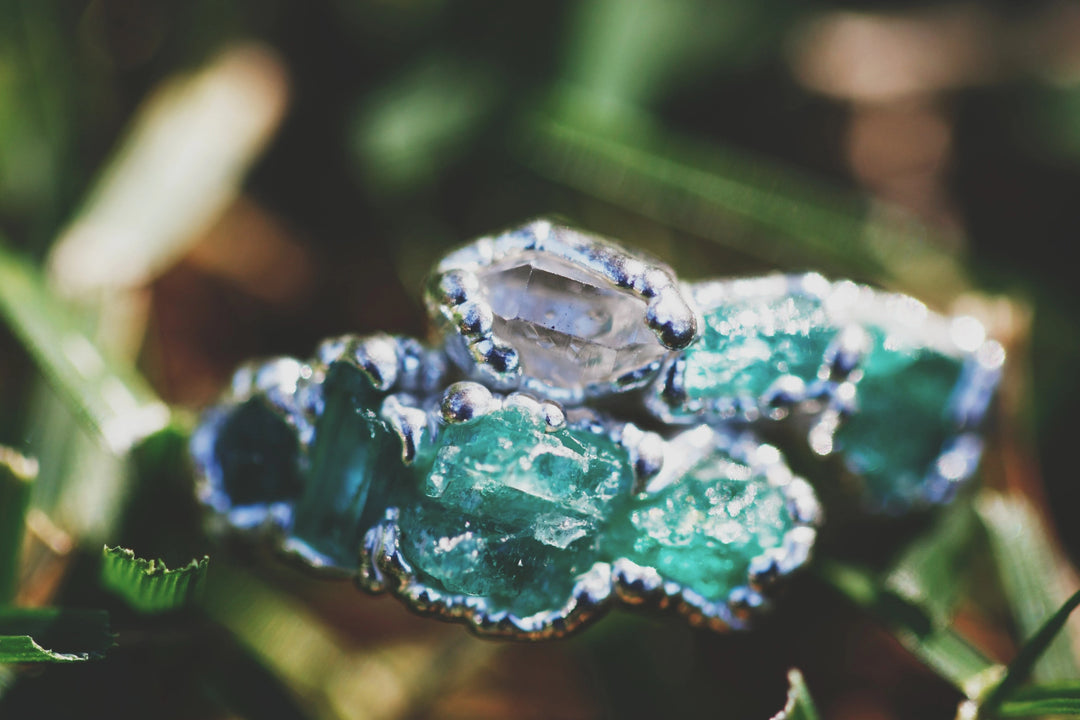 New Beginnings · Emerald and Quartz Ring · Rings ·  Little Sycamore