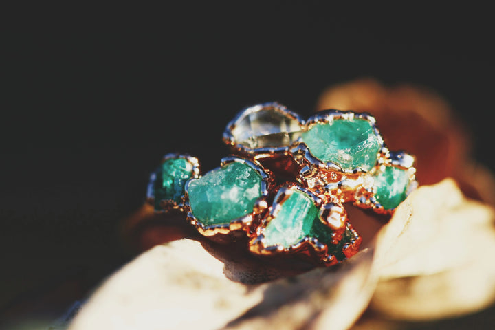 New Beginnings · Emerald and Quartz Ring · Rings ·  Little Sycamore