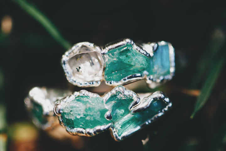 New Beginnings · Emerald and Quartz Ring · Rings ·  Little Sycamore