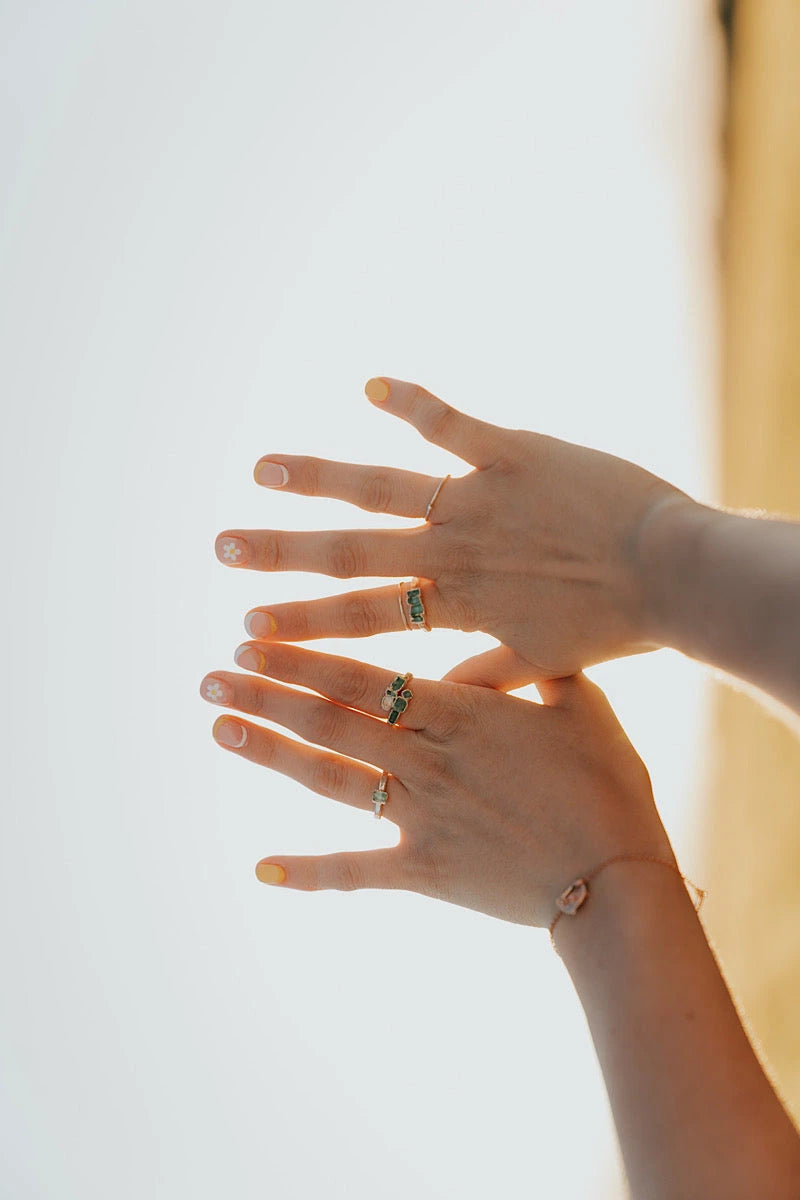 New Beginnings · Emerald and Quartz Ring · Rings ·  Little Sycamore