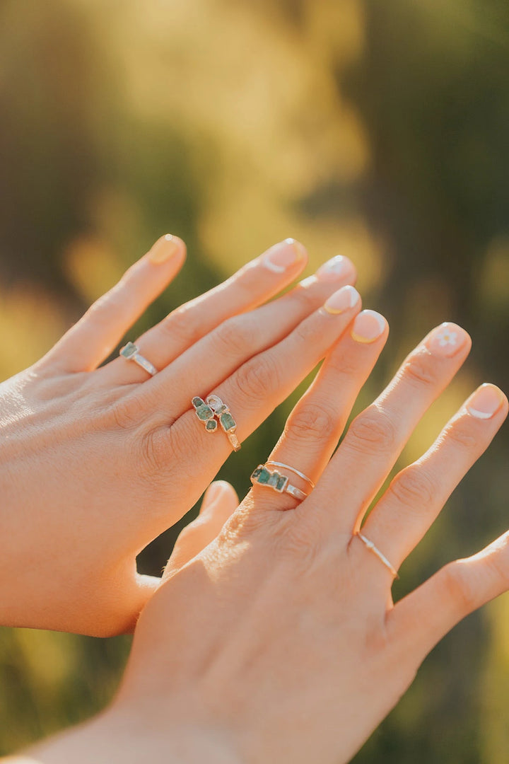 New Beginnings · Emerald and Quartz Ring · Rings ·  Little Sycamore