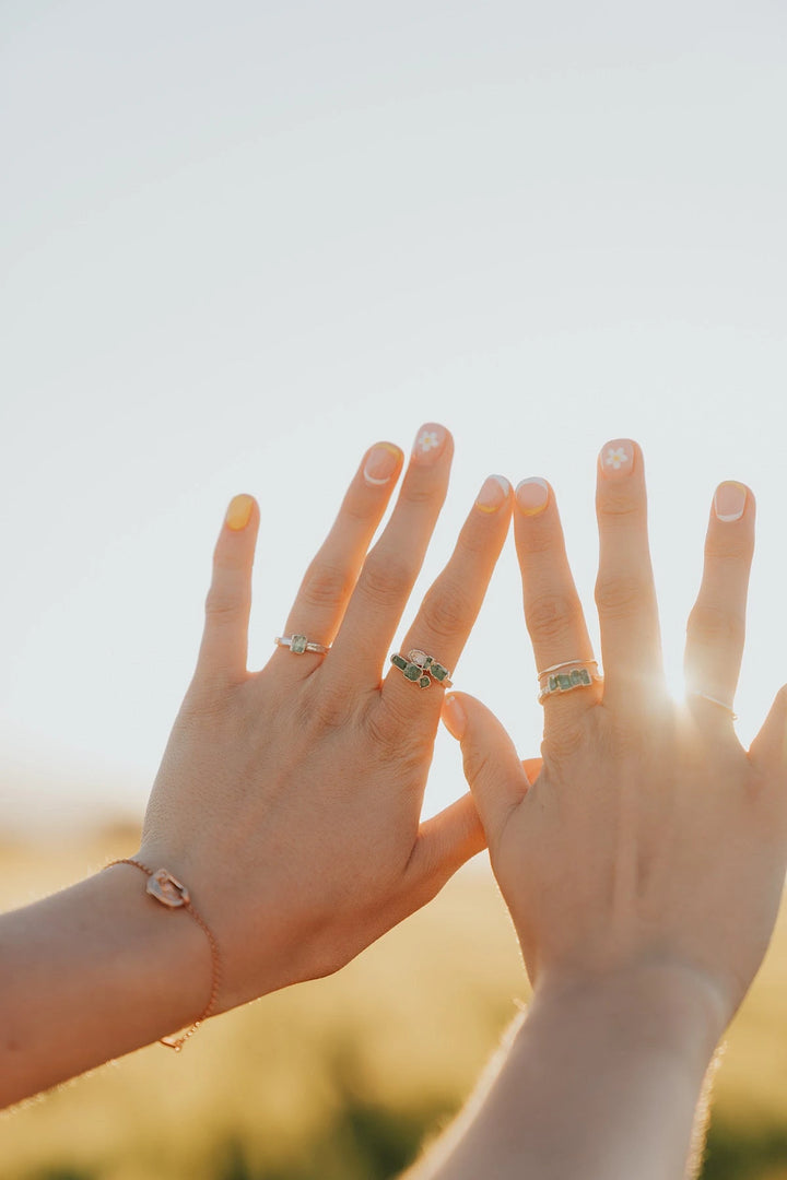 New Beginnings · Emerald and Quartz Ring · Rings ·  Little Sycamore