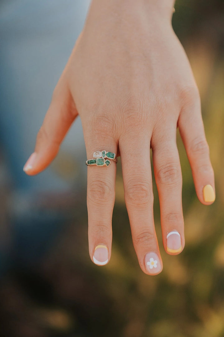 New Beginnings · Emerald and Quartz Ring · Rings ·  Little Sycamore