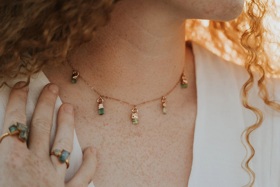 October Raindrops Necklace · Green Tourmaline · Necklaces ·  Little Sycamore