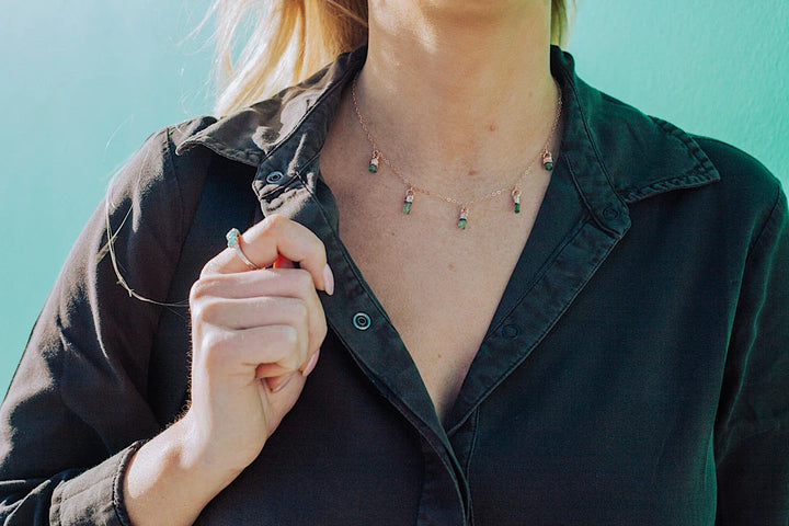 October Raindrops Necklace · Green Tourmaline · Necklaces ·  Little Sycamore