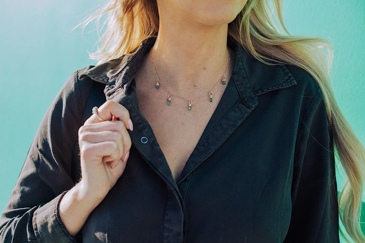 October Raindrops Necklace · Green Tourmaline · Necklaces ·  Little Sycamore