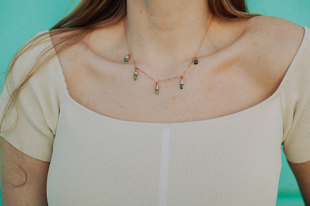 October Raindrops Necklace · Green Tourmaline · Necklaces ·  Little Sycamore