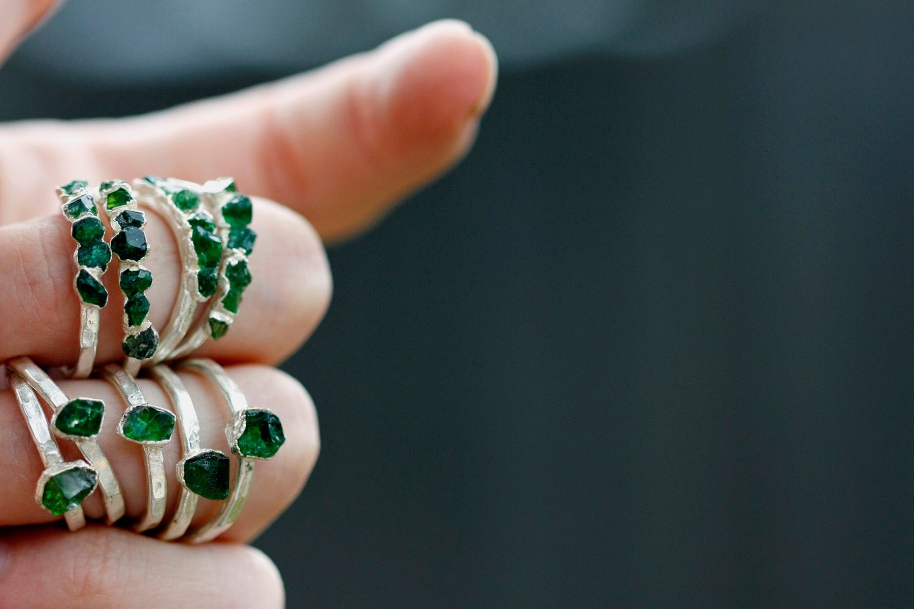 Green Tourmaline Gemstone Ring · Raw October Birthstone Stackable ...