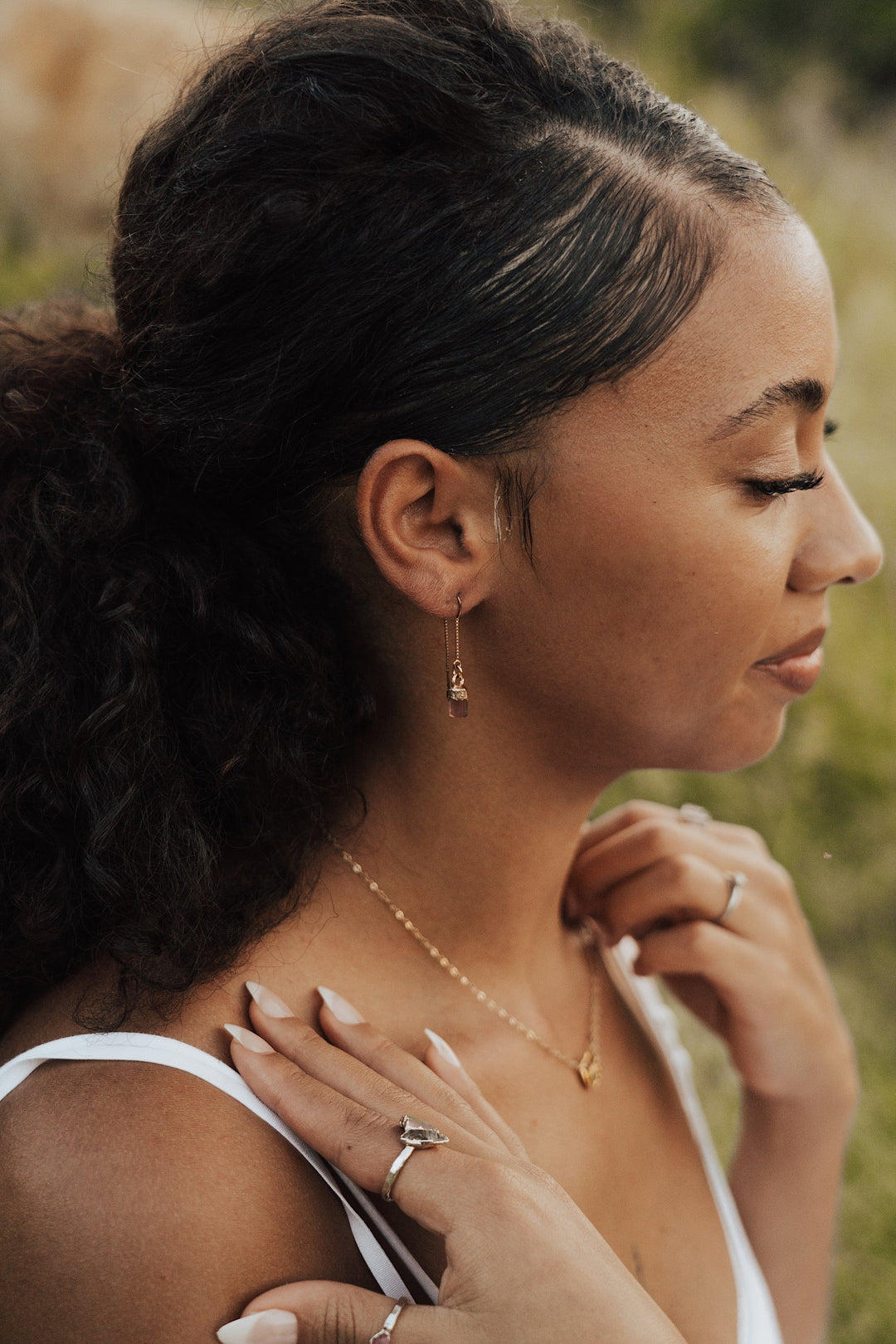 Pink Tourmaline Drop Earrings · October · Earrings ·  Little Sycamore