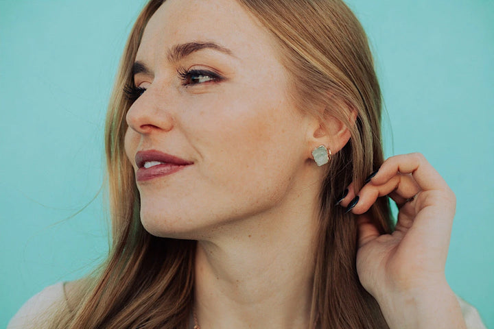 Raincloud · Aquamarine Studs · Earrings ·  Little Sycamore