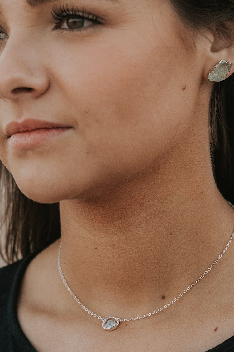 Raincloud · Aquamarine Studs · Earrings ·  Little Sycamore