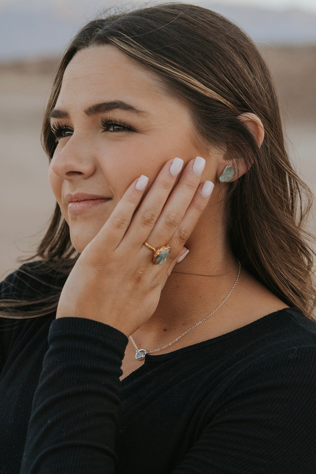 Raincloud · Aquamarine Studs · Earrings ·  Little Sycamore