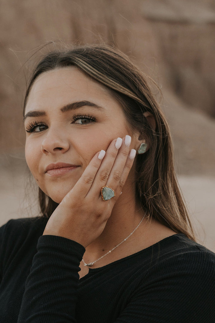 Raincloud · Aquamarine Studs · Earrings ·  Little Sycamore