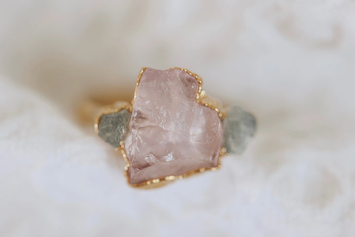 Safe Love · Rose Quartz Sapphire Ring · Rings ·  Little Sycamore