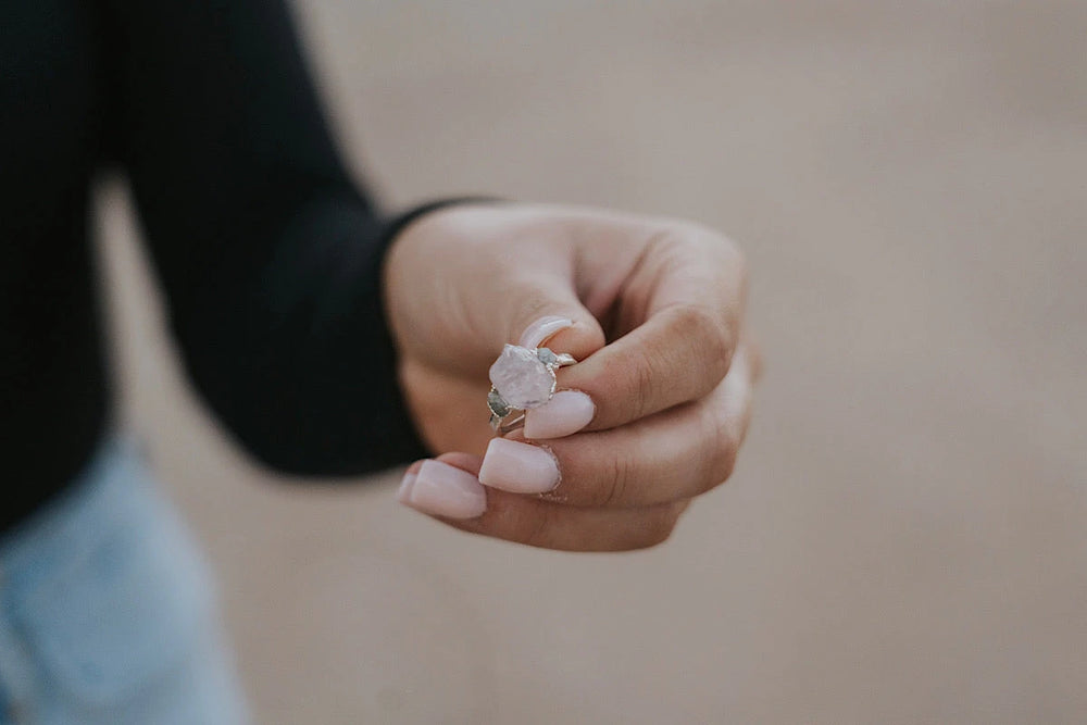 Safe Love · Rose Quartz Sapphire Ring · Rings ·  Little Sycamore