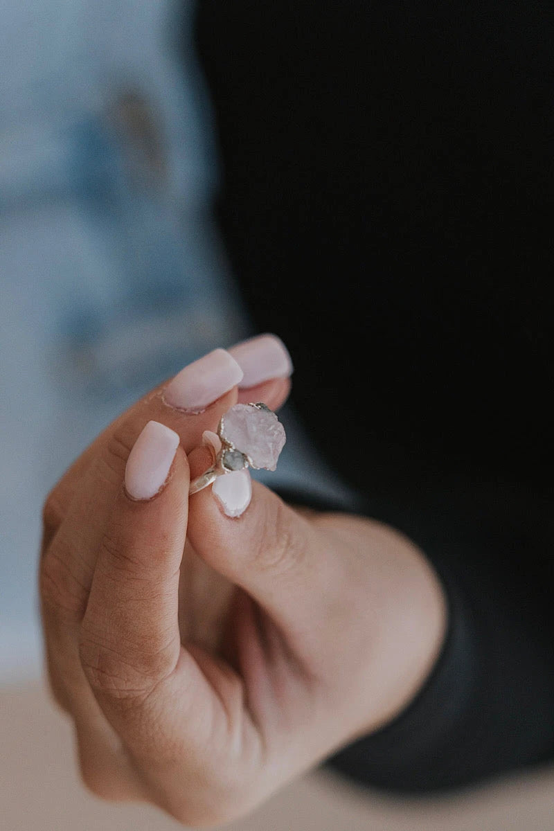 Safe Love · Rose Quartz Sapphire Ring · Rings ·  Little Sycamore