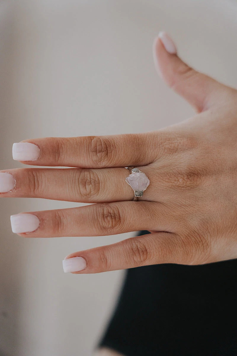 Safe Love · Rose Quartz Sapphire Ring · Rings ·  Little Sycamore
