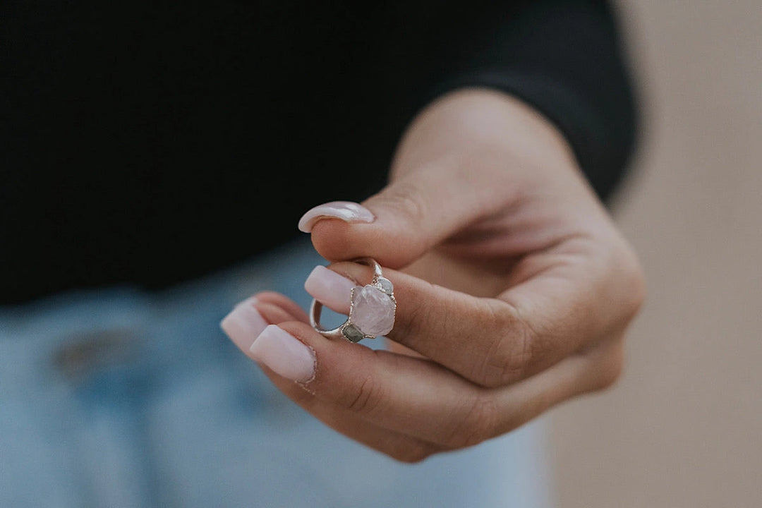 Safe Love · Rose Quartz Sapphire Ring · Rings ·  Little Sycamore