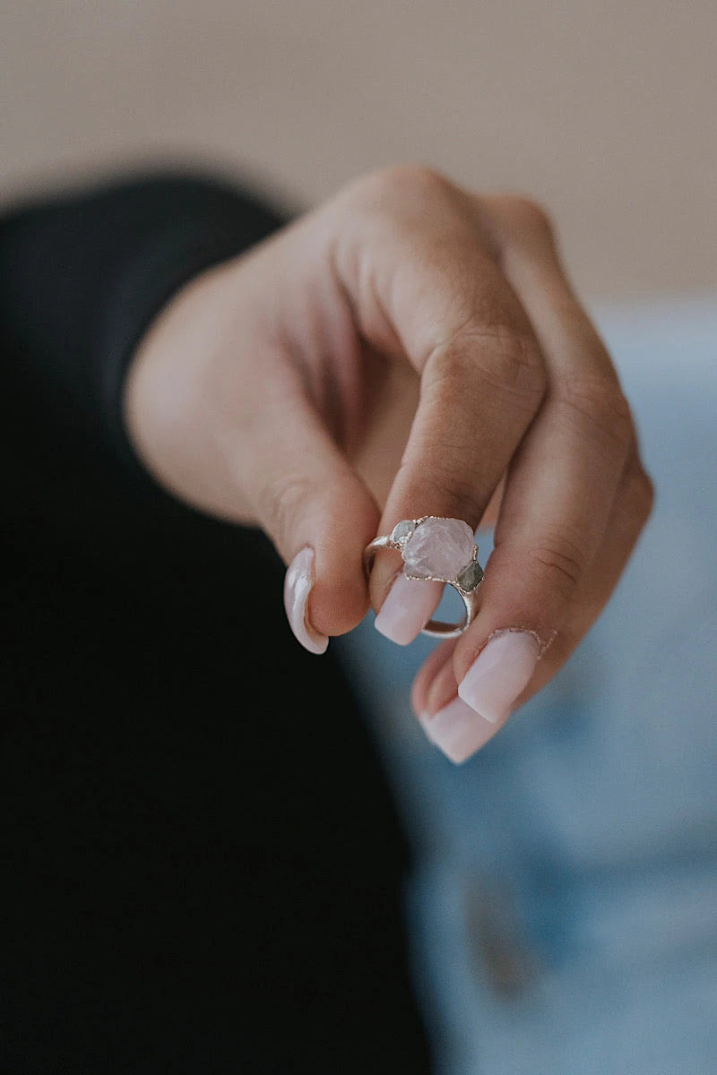Safe Love · Rose Quartz Sapphire Ring · Rings ·  Little Sycamore